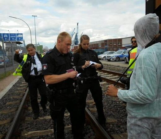 Protest gegen Atomtransporte in Hamburg, C. Steinweg