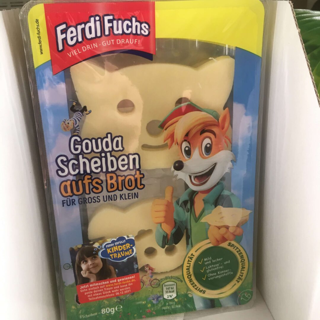 Neben den Ferdi Fuchs Miniwürsten gibt es auch Käse, der sich speziell an Kinder richtet