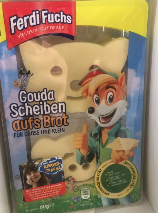 Neben den Ferdi Fuchs Miniwürsten gibt es auch Käse, der sich speziell an Kinder richtet