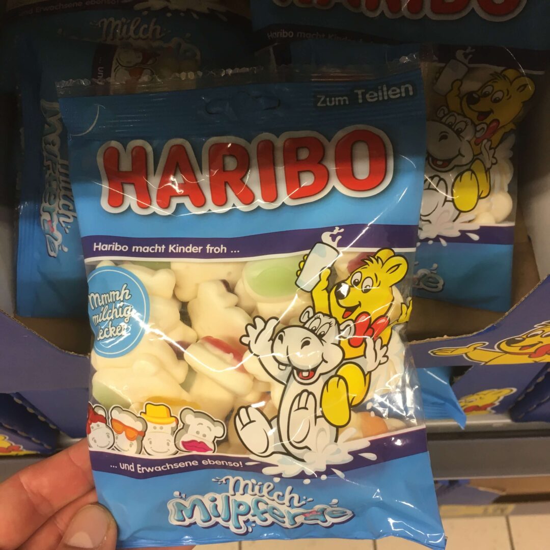 Haribo Weingummi Nilpferd Milchkonsum