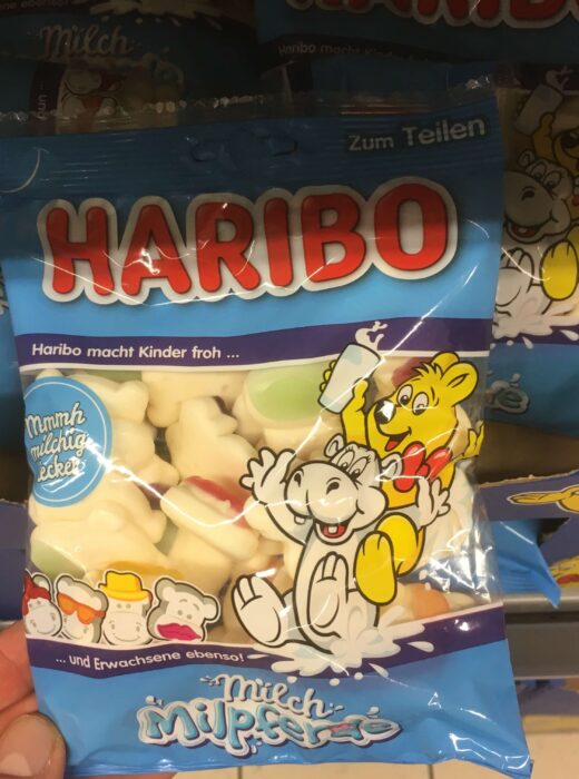 Haribo Weingummi Nilpferd Milchkonsum
