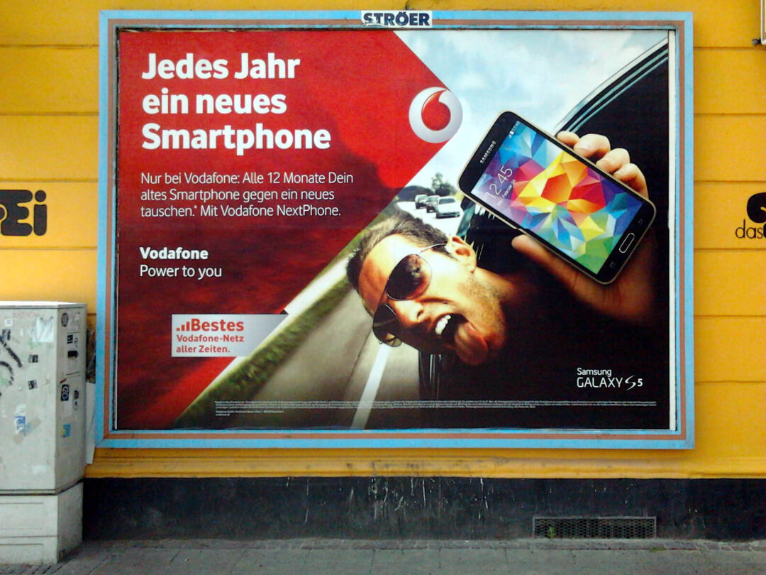 Vodafone Werbeplakat für die Kampagne "NextPhone"